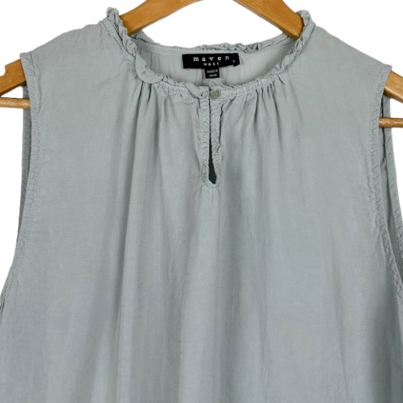 Maven West Ruffle Neck Blouse Size Large - Picture 2 of 9